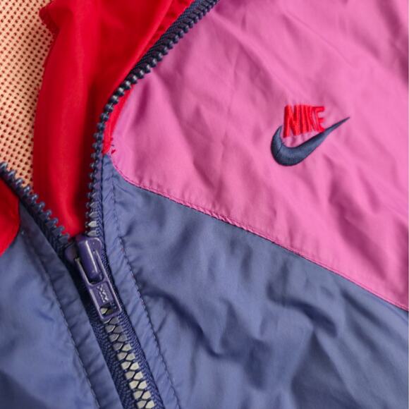 Nike Vintage Windbreaker Grey Tag 90's Colorblock 1/2 Zip Jacket Women Sz S - Picture 4 of 7